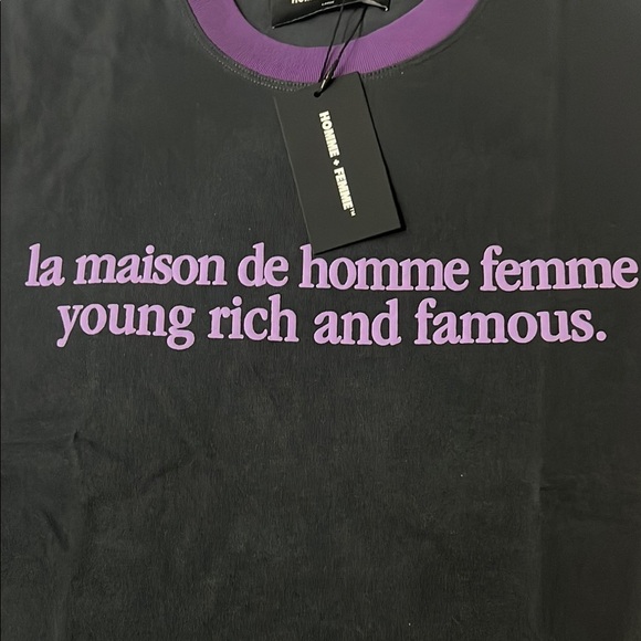 Homme Femme Purple and Black Short Sleeve Tee - Picture 3 of 9